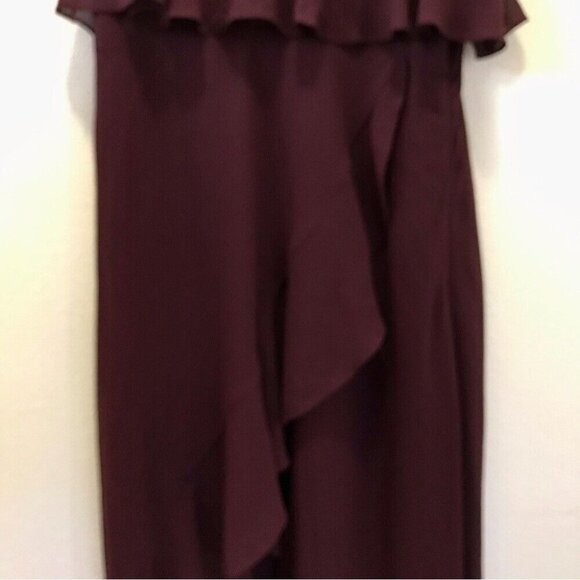 Ali & Jay Women's Burgundy High-Low Chiffon Wrap Cocktail Dress Size S Wedding - Picture 5 of 12